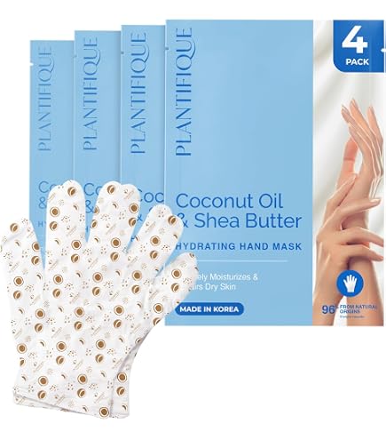 4 Paar Handpflege Handmaske, Pflegende Spendet Feuchtigkeit Hand Mask, Handpflege Handschuhe, Für Cracked Trockene Alternde Frauen und Männer Geschmeidig und Pflegt Sie（2 Lavendel & 2 aloe vera） Kosmetik