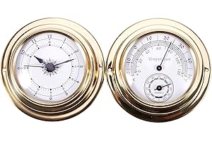 Cuasting Thermometer Hygrometer Barometer Watches Clock 2 Whole Set Weather Station Meter