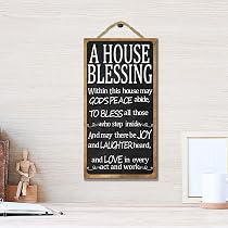 Targa In Legno The Blessing Lyrics Kari Jobe, 21x16 Cm, Scritta Amen, Decorazione Da Parete In Stile Fattoria Per Soggiorno E Cucina