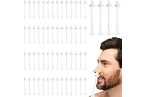 Qianyu 60 Stück Wachs-Applikatorstäbe aus Kunststoff mit Einwegspatel Nasenwachs-Set für Männer und Frauen Nasenapplikatoren Nasenhaarentferner zur Reinigung der Nasenlöcher Ohren und Gesicht sch