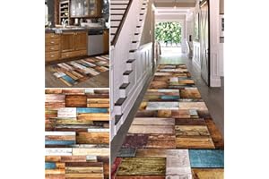 Orumrud Alfombra de Pasillo Antideslizante 90x200 cm, 3D Alfombras Cocina Alfombra de Corredor Larga Dise?o Vintage Moderno Entrada Felpudos Alfombra Poliéster para Sala de Estar Dormitorio, 12