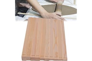 QSLKI 20PCS Mattarelli In Legno e Guide In Argilla Per Lavori Artigianali, Spessore 3-12mm,Guide Per In Legno，Strisce Di Misurazione Per Mattarello