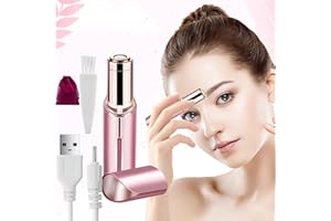 MORI KAMEI Female Facial Hair Remover Mini Pink Painless Shaving and Lip Hair Remover Rechargeable Facial Hair Remover with Cleaning Brush and USB (Rechargeable Version)