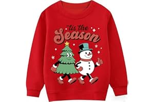 TCWWBB Boys Girls Christmas Jumper Sweatshirt Xmas Jumpers Kids Unisex Santa Claus Moster Truck Reindeer Tops Children Long Sleeve Cotton Clothing Outfits Casual Crewneck Winter Clothes Age 1-11 Years