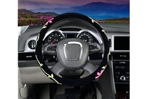 Mayco Bell 2017 Automotive Women Embroidery Cute Car Steering Wheel Cover (Twin Flowers)