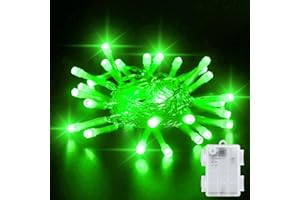 ‎DALUGO Dalugo Grün Lichterkette Batterie Timer, 3M 30 LED Lichterkette Außen Batterie mit 6h Timer, IP65 Wasserdicht Lichterkette Batterie Timer für Innen außen Weihnachtsdekorationen