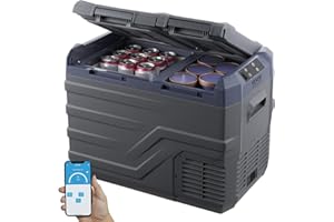 VEVOR Frigorifero per Auto, Congelatore Portatile Doppia Zona 32 L, 12 Volt, Gamma Regolabile da -20~20 ℃, Dispositivo di Raffreddamento a Compressore 12/24 V CC e 100-240 V CA per Campeggio Camper