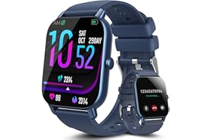 Aptkdoe Reloj Inteligente Hombre Mujer con Llamadas Bluetooth, 1.85" HD Smart Watch, 112 Modos Deportivos Smartwatch, Impermeable IP68 Pulsera Actividad con Pulsómetro/Monitor Sueño, Azul