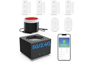CPVAN Alarmanlage Haus (2.4 & 5GHz WLAN), Einbruchschutz Fensteralarm & Türalarm mit Fernbedienung & APP, Tür & Fenster Sicherheit Alarm für Wohnmobil/Wohnung/Garage, Arbeitet mit Alexa, Modell: CP8