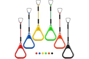 PELLOR Kids Gymnastics Rings, Monkey Bars for Kids, Multifunctional Gym Rings, Monkey Bars Climbing Frame, Backyard Playground Play Sets for Obstacle Ring