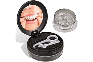 DIDATOOL Denture Box Leak-Proof Dental Retainer Case, Portable Denture Bath with Mirror, Removal Tool and Extra Storage Layer, Denture Case Perfect for Traveling and Daily Use (Black)