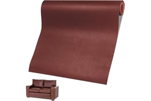 YANJINGHE Patch de Réparation en Cuir, 60 x 137cm Simili Cuir Autocollant, Rouleau Adhésif pour Canapés, Sièges de Voiture, Sacs à Main, Vestes, Bricolage (Brun Rougeâtre)