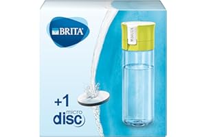 BRITA Wasserfilter-Flasche limone / Praktische Trinkflasche mit Wasserfilter für unterwegs aus BPA-freiem Kunststoff / Filter