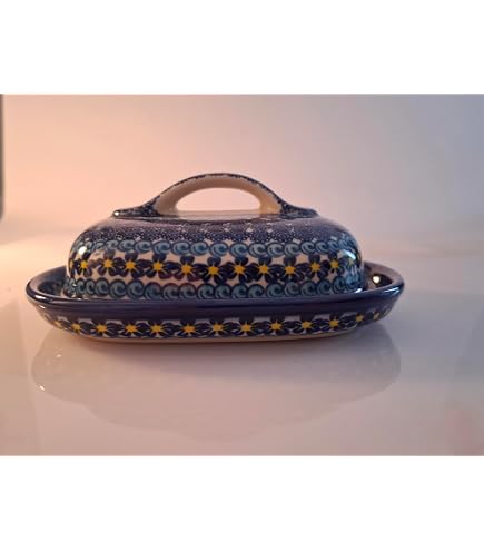 Vicrays Beurrier En Céramique Avec Couvercle Hermétique Et Couteau - Bleu
