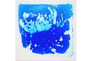 Art3d 1-Pack Fancy Floor Tile for Kids Room Liquid Encased Floor Tile Home Decor, 12" X 12" Blue