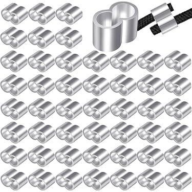 Lot De 500 Manchons à Sertir Singal à Double Baril En Aluminium Et Cuivre Avec Manchons à Sertir Oxydés Noirs Pour Câble Métallique Et Câble, Connecteurs De Tube De Ligne De Pêche