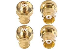 KUOQIY 4 PCS BNC Female to SMA Female Adapter, SMA to BNC Connectors, for Antennas, Wireless LAN Devices, Coaxial Cables, Gold Plated