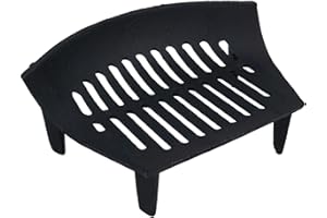 AB Tools 14" Fire Grate For 16" Fireplace Cast Iron Coal Log Black Front Open Basket
