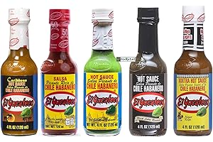 OSORETAIL Pack E de x5 salsas picanetes de EL Yucateco de México | Salsa Negra, Salsa Roja, Salsa Verde, Salsa Caribeña y Salsa Kutbil-ik XXXtra | 5x120ml | Colección Completa