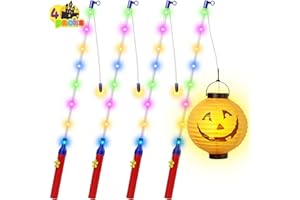 JSUEU Laternenstab Kinder,4er Laternenstab Elektrisch mit LED 50CM Kinderlampenstäbe Laternenstab Laternenlicht für Laterne Kinder St Martin Kinderpartys Kostümpartys Zauberstäbe Halloween Dekoration