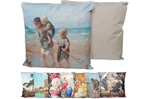 JACK Outdoor Lounge Kissen 45x45cm Motiv Dekokissen inkl. Füllung Wasserfest Sitzkissen Garten Stuhl, Farbe:Küstenleben