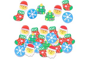 HFMYGS 24 Stück Weihnachts Mini Radiergummis für Kinder, niedliche Bleistift Radiergummis, Weihnachtsthema Cartoon Radiergummi, kleine Weihnachtsmann Radiergummis, Weihnachten, Party, Gastgeschenke