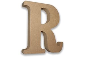 HABERCRAFTS MDF Letters Wooden Letters for Crafts MDF Letter R (Large 13cm High x 2cm Deep) MDF Letters Large Free Standing Wooden Letters MDF Letters for Crafts Personalised Names & Decor - (Letter R)