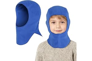 QKURT 1PCS Toddler Winter Warm Balaclava, Children Thermal Windproof Hat Warm Knit Cap Scarf Kids Solid Color Knitted Beanie Hat Snood Neck Warmer Winter Knitted Balaclava Beanie Aged 1-4