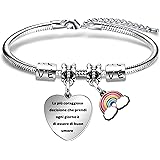 Angelra Regali di Ispirazione Bracciale Donna Braccialetti Ciondolo con Incisone Regolabile La più coraggiosa decisione che p