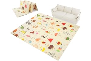 Trintion Foldable Baby Play Mat – Extra Large Waterproof Foam Crawling Mat, Soft & Portable Floor Playmat for Infants, Toddlers – Non-Toxic, High Elasticity, Easy to Clean (150 x 180 cm)