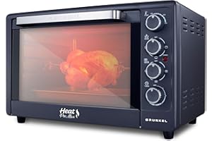 Grunkel Horno eléctrico multifunción de sobremesa de 48l con 3 funciones de calor y selector de temperatura hasta 230ºC. Temporizador hasta 60 min - 2000W