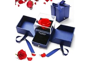 Gohytal Rosa Eterna, Bella e la Bestia Rose Artificiale Rosa Stabilizzata Fiore Mai Appassito Regalo di Gioielli in Rosa Conservati a Mano Rosa Regalo Festa di della Donna Anniversario Compleanno
