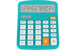 Helect Taschenrechner Standard Tischrechner 12-stelliger Dual-Power (Solar und Batterie) Tischrechner, Blau