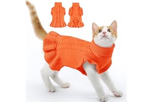 ALAGIRLS Zimowy sweter dla psa z golfem dla średnich psów, grube ubrania dla zwierząt domowych sweter dla kota brzydki Halloween Boże Narodzenie święta tematyczna odzież dla zwierząt domowych,