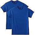 Gildan Men’s Round Neck Cotton Half Sleeve T-Shirt | Soft & Casual | Pack of 2 | Royal - M