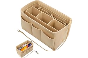 TenaLucy Organizer Borsa Donna,Organizer Borse Interno Borsa Organizer con Scomparti Multipli Organizer Multitasche per Viaggi Divisore borsa Sacchetto Sacchetto Fodera (kaki)