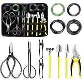 Bonsai Kit, 13 Pieces Bonsai Tools Include Bonsai Scissors, Bonsai Wire, Mini Rake, Shovel and Pruning Shears for Home Garden