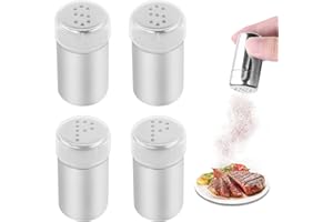 ROSYLEVE 4 Pz Spargisale in Acciaio Inox Spargisale da Cucina Saliera e Pepiera Mini Saliera per Grigliate all'Aperto e Cucina Spezie Domestiche
