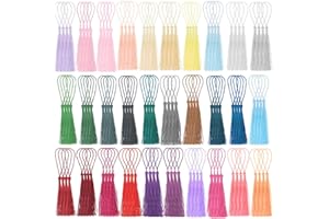 EPICSOA Bookmark Tassel, 120 Pcs 30 Colors Silky Tassels for Bookmarks Handmade Bookmark Tassels for Resin, Mini Tassels with Loops for Jewelry Making