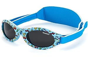Kiddus Occhiali da sole Polarizzati Baby. Bambino e Bambina. Età 0 mesi a 2 anni. UV400 100% protezione UV. Fascia regolabile. Premium