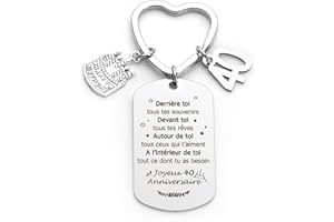 LXSAZP Cadeau Original Pour Homme et Femme 40 Ans - Porte Clef Anniversaire