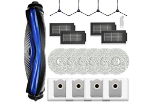 SpeHiate Accessoires pour ECOVACS DEEBOT T50 Pro Omni/ T50 Omni/ T50 Pro Aspirateur, Kit de Remplacement 1 Brosse Principale, 6 Tampons, 4 Sacs à Poussière, 4 Filtres HEPA, 4 Brosses Latérales