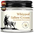 Beef Tallow Skin Care - Tallow and Honey Balm - 100% Grass-Fed Beef Tallow, Honey & Beeswax, Deep Hydration for Dry & Aging Skin, Natural Skin Barrier, Nourishing Moisturizer