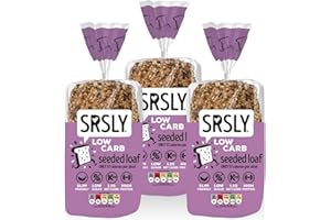 SRSLY Low Carb Sliced Seeded Keto Bread – 1.1g Carbs & 57 Kcals Per Slice – Freshly Baked Light Texture – Sugarwise Certified High Protein High Fibre Lower Calorie Bread – Pack of 3