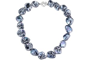 FULU AUTUMN Layered Pearl Necklace Beaded Silver Choker Handmade Boho Statement Costume Necklaces Fashion Jewellery Gifts for Women