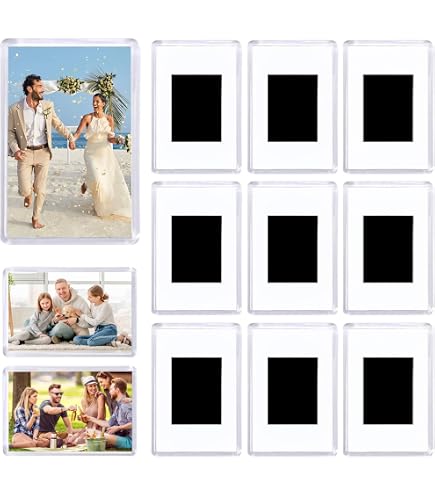 Lot 20 Cadres Photo Magnétiques Frigo Kurtzy - Acrylique Transparent 9,8x5,9cm - Personnalisables