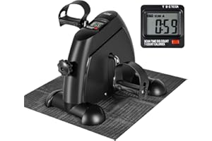 AGM Mini Exercise Bike Pedal Sit Down, Under Desk Bike with LCD Display for Legs and Arms, Non-Slip Mat Included