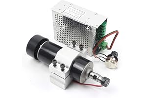 RATTMMOTOR 500 W Air Cooling Spindle Motor Kit 0.5 kW ER11 12000 rpm Mini Spindle Motor and 220 V PWM Speed Controller and 52 mm Mount Bracket with Screws for Engraving