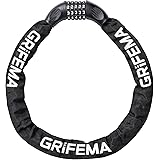 GRIFEMA GAK1201-9 Lucchetto antifurto per bicicletta, lucchetto a catena con combinazione a 5 cifre per biciclette, motocicle