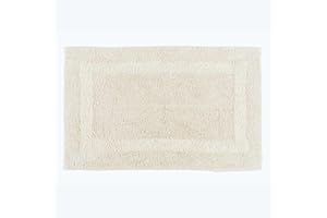 HOMESCAPES Bath Mat, Luxury 1600gsm Extra Soft 100% Cotton, Reversible Bathroom Mats Non-Slip, Washable, Super Absorbent, Quick-Dry, Cream Bathroom Rug, 50 x 80 cm